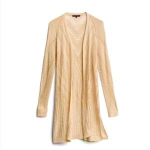 Mustard yellow knit duster cardigan